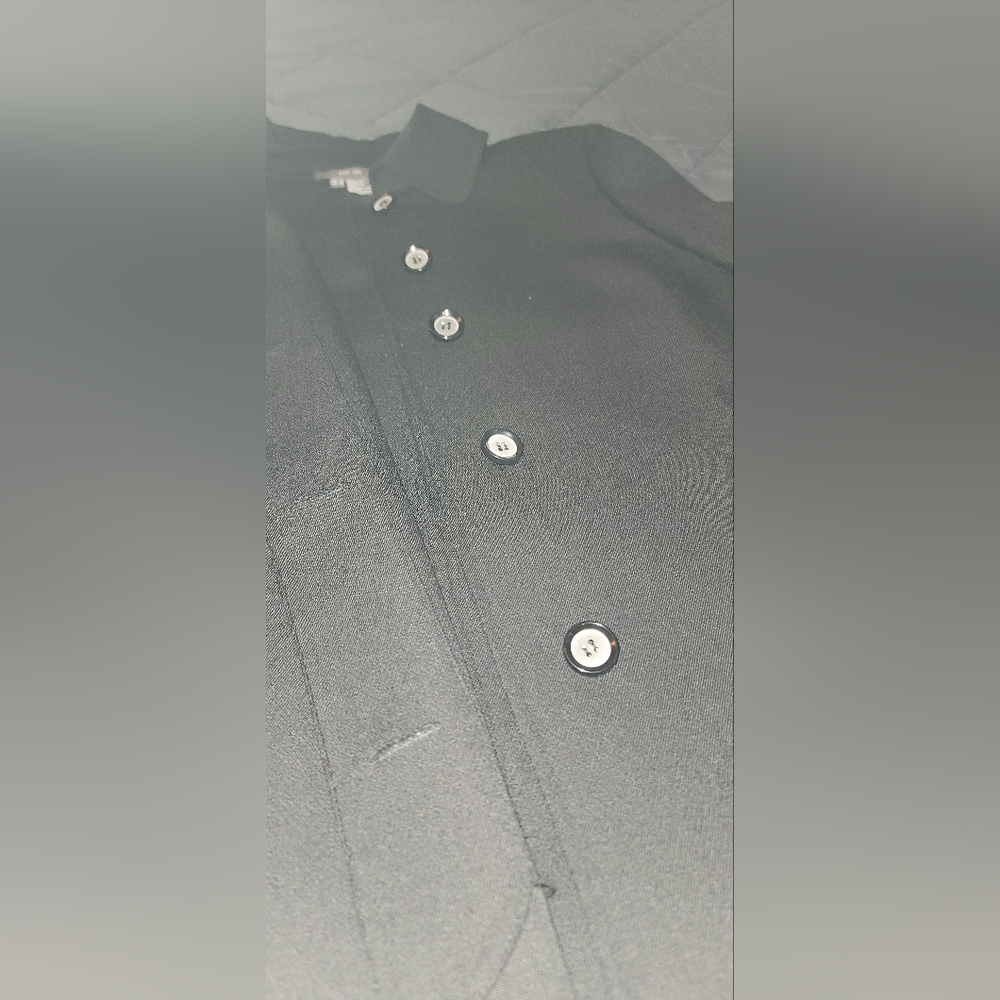 Per Se Black and White Geometric Colorblock Long Blazer Jacket Coat Size 8 - Picture 5 of 8